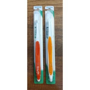 NEW GUM Sunstar 308 End Tuft Brush Blue Made in the USA Toothbrush Set Of 2 A17